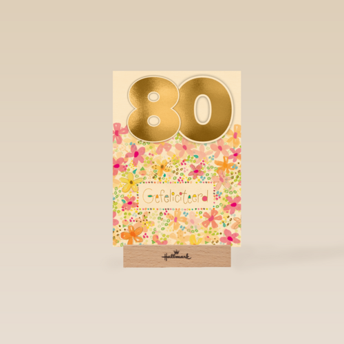 een bloemrijke verjaardagskaart voor 80 jaar
