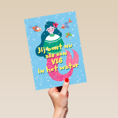 zwemdiploma kaart vis in het water