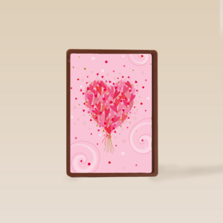 Liefde kaart bloemenhart boeket