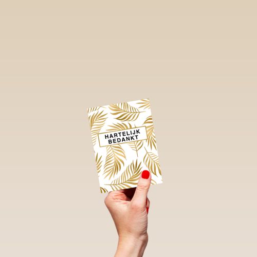bedankt kaart zakelijk gouden bladeren