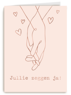 jullie zeggen ja met metallic hartjes