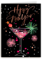 nieuwjaarskaart klassiek cocktailglas happy new year