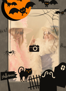fotokaart halloween begraafplaats