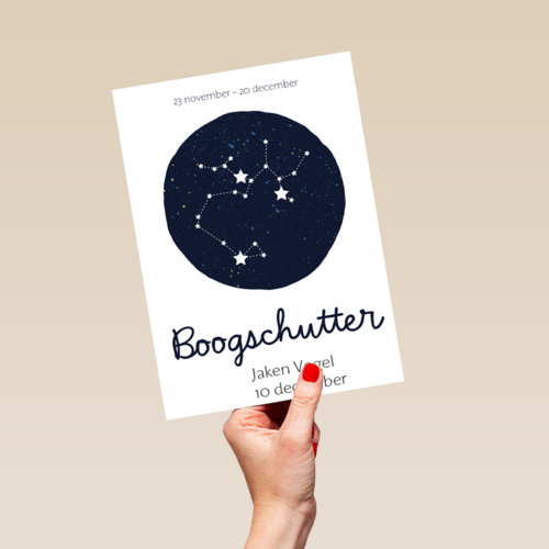 sterrenbeeld kaart boogschutter editable