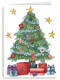 kerstkaart hip kerstboom getekend matia studio