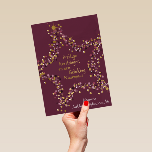 zakelijke kerstkaart met ster en eigen tekst