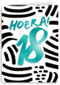 verjaardagskaart hoera groene 18 jongen man