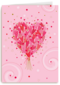 Liefde kaart bloemenhart boeket