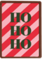 kerstkaart hohoho op rood roze achtergrond