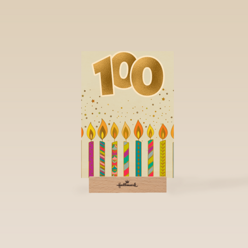 Verjaardagskaart 100 jaar met kaarsjes