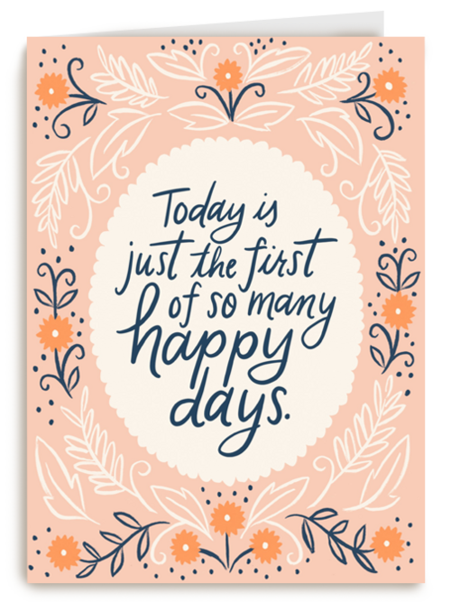 Trouwkaart Engels Today is just the first of so many happy days
