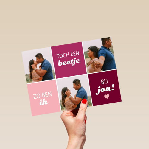 valentijnskaart foto zo ben ik toch een beetje bij jou