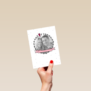 fotokaart wij geven een huwelijksfeest