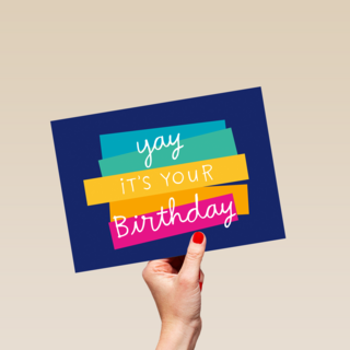 verjaardag kaart stijlvol yay it is your birthday