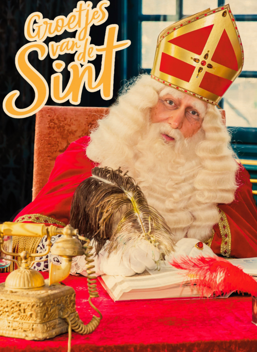 Houten kaart Sinterklaas | Hallmark |  Houten kaart Hallmark | Sinterklaas | Sinterklaaskaart Groetjes van Sint