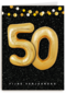Verjaardagskaart leeftijden 50 ballonletters