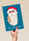 grappige fotokerstkaart met kerstman