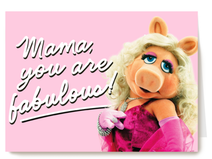 moederdag kaart miss piggy mama you are fabulous