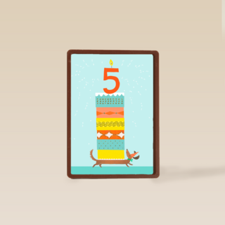 Verjaardagstaart Teckel 5 jaar