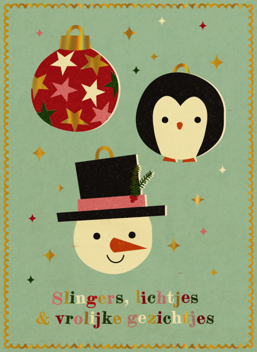 Houten kaart Kerst | Hallmark | Houten kaart Kerst | Hallmark | Kinderpostzegels - Kerstballen