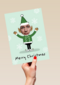 merry christmas met deze foto elf kaart