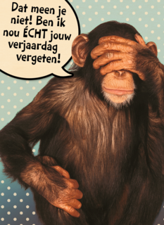 aap met hand voor zijn ogen
