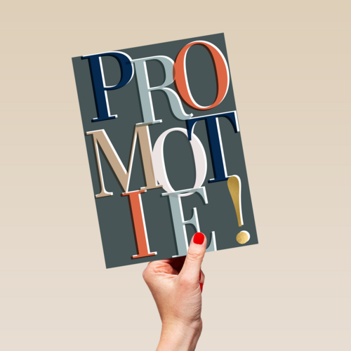 promotie kaart grote letters
