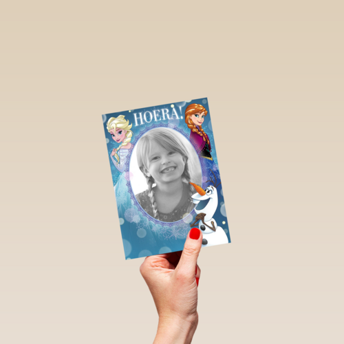 hoera een frozen kaart speciaal voor jou
