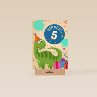 Verjaardagskaart dino yippee leeftijd