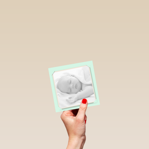fotokaart baby groene rand