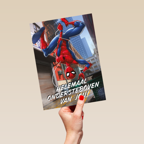 Valentijnskaart Spiderman ondersteboven van jou