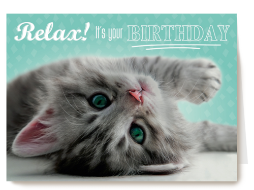 verjaardagskaart met de tekst relax its your birthday