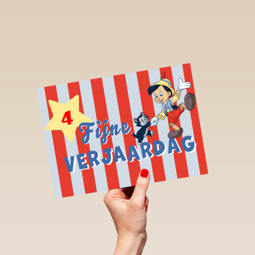 Pinocchio verjaardagskaart