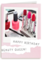 Verjaardagskaart tiener meisje Makeup spullen