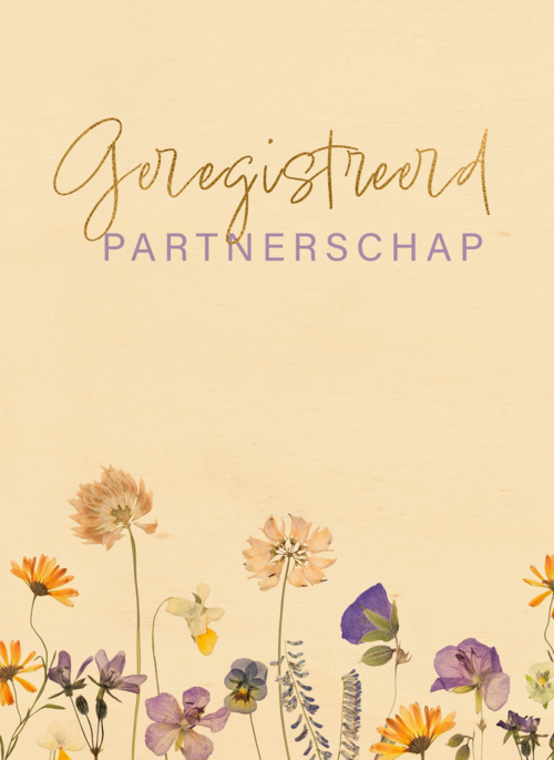 Houten Kaart Geregistreerd Partnerschap | Houten Kaart Hallmark | Geregistreerd Partnerschap | Kaart Met Bloemen Voor Geregisteerd