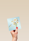 Blanco kaart vogel met bloemen
