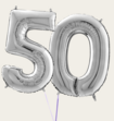 Cijferballon 50 Jaar Zilver XL