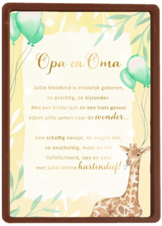 Geboortekaart kleinkind Opa en oma gefeliciteerdMore than words