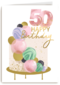 Verjaardagskaart 50 taart Happy Birthday