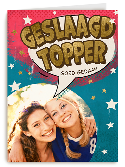 Kaart Hallmark | Felicitatie Diploma Examenfeest | Geslaagd Topper Fotokaart