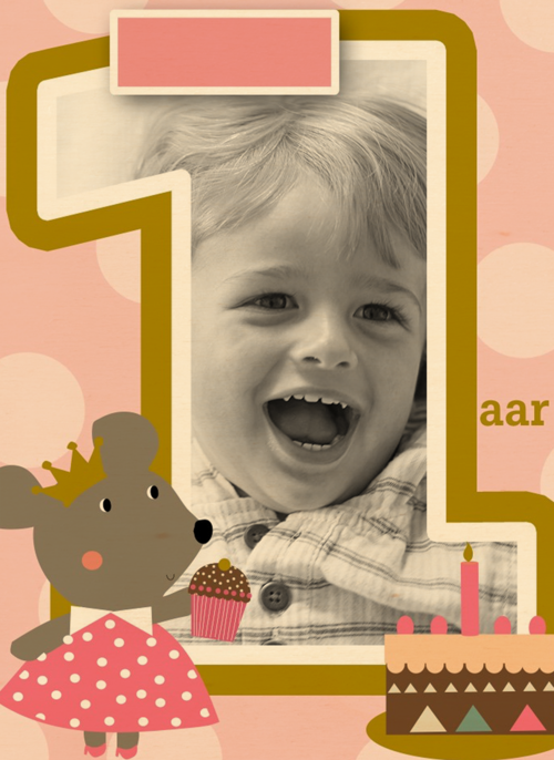 fotokaart kids meisje jarig