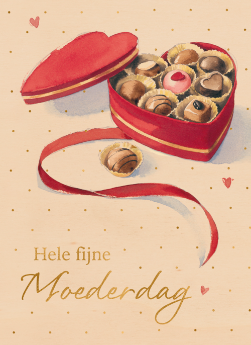Houten Kaart Moederdag | Houten Kaart Hallmark | Moederdag | Hele Fijne Moederdag