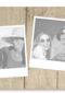 fotokaart liggend hout twee polaroid fotoos