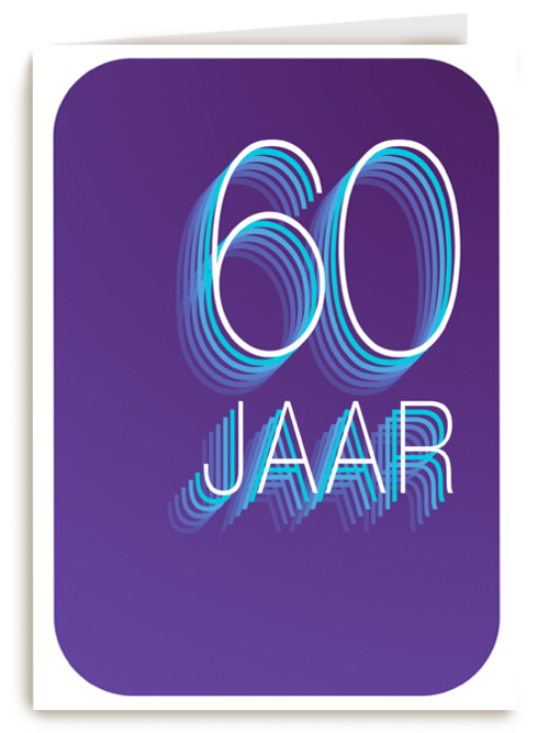 Verjaardagskaart 60 jaar paars