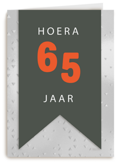 Verjaardagskaart hoera met leeftijd grijs