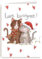 Kerstkaart kat matia studio