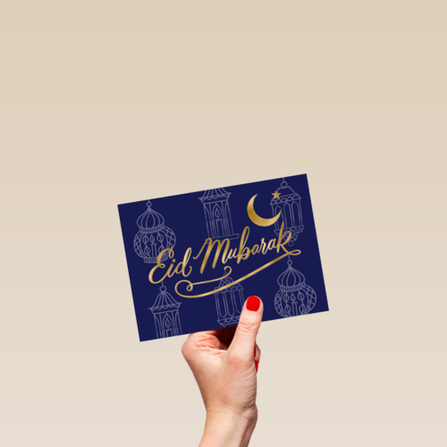Eid Mubarak donkerblauw