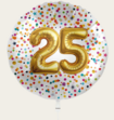 Ballon 25 jaar Confetti Goud 