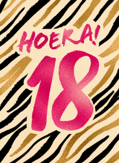 Verjaardagskaart Hoera 18 meisje vrouw