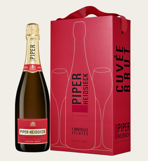 Geschenkset Piper-Heidsieck Brut + 2 glazen